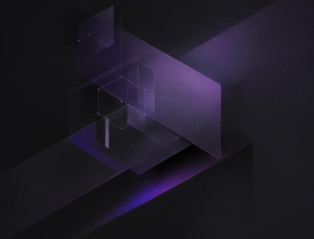 Abstract layered geometric planes representing a digital studio workflow